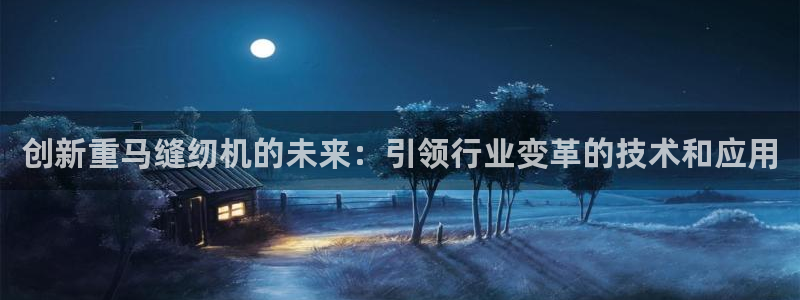 顺盈娱乐代理怎么样：创新重马缝纫机的未来：引领行业变革的技术